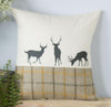 Summer Tweed Deer Family Cushion