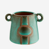 Green Terracotta Vase with Handles
