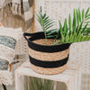 Black Rope & Seagrass Stripe Basket