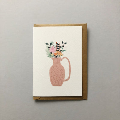 Pink Floral Vase Card