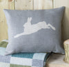 ' Leaping Hare ' Linen Cushion (Charcoal)