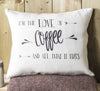 ' Love of Coffee ' Linen Gift Cushion