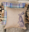 Chocolate Gazing Hare Hessian Cushion