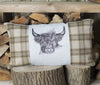 Highland Cow Autumn Tweed Cushion (Long)