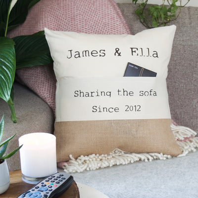 Personalised Couples Names Pocket Cushion
