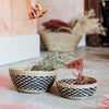 Natural & Black Seagrass Basket Set