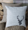 Natural GreyTweed Stag's Head Cushion