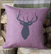 Raspberry Tweed Stag Cushion