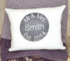 ' Mr And Mrs ' Personalised Ivory Linen Cushion