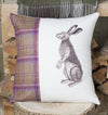 Winter Tweed Gazing Hare Cushion