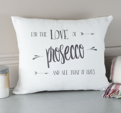 ' Prosecco ' Linen Gift Cushion