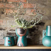 Green & Black Terracotta Bulb Vase