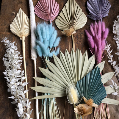 Dried Palm Spear - Vintage Lilac Stem