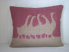 ' French Geese ' Cushion (Cranberry Red)