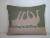 ' French Geese ' Cushion (Moss Green)