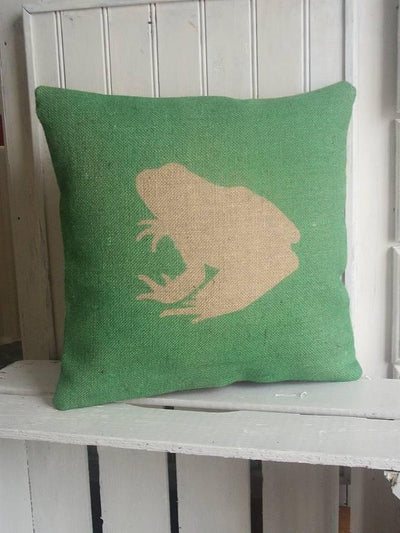 ' Rustic Frog ' Cushion (Spring Green)