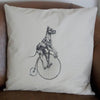 ' Great Dane On Bike ' Linen Cushion