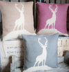 ' Highland Stag ' Cushion (Chestnut, Cranberry & Charcoal)