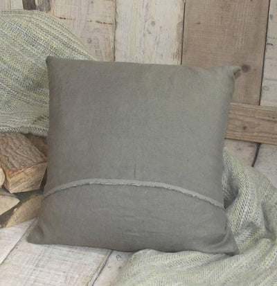 ' Khaki Luxury Irish Linen ' Cushion