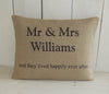 ' Mr And Mrs Personalised Message ' Cushion