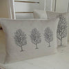 ' Triple Tree ' Natural Linen Cushion