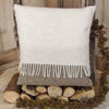 ' Natural Wool and Tweed Fringed ' Cushion