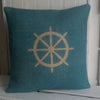 ' Nautical Ships Wheel ' Cushion (Blue)