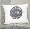 ' Mr And Mrs ' Personalised Ivory Linen Cushion