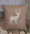 ' Deer ' Hessian Cushion (Brown)