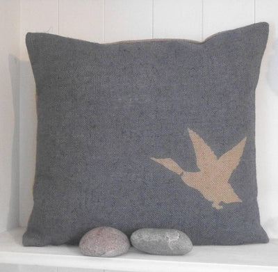 ' Rustic Duck ' Cushion (Blue)