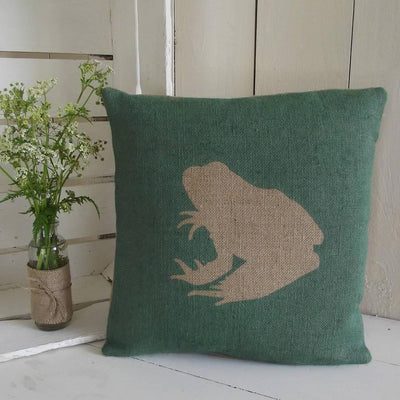 ' Rustic Frog ' Cushion (Hunter Green)