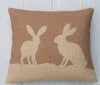 ' Country Hare ' Hessian Cushion (Chestnut)