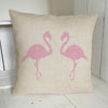 ' Flamingo ' Hessian Cushion (Pink)