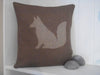 ' Rusty The Fox ' Hessian Cushion (Chestnut)