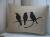 ' Bird On Branch ' Cushion (Black)