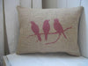 ' Bird On Branch ' Cushion (Cranberry Red)