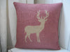 ' Deer ' Hessian Cushion (Red)